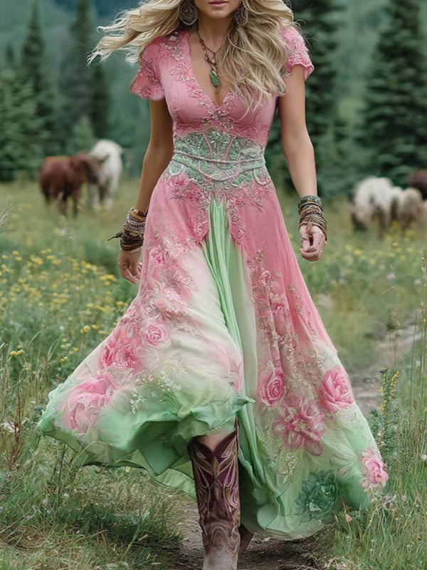 Lucía | Vestido Largo Floral Elegante